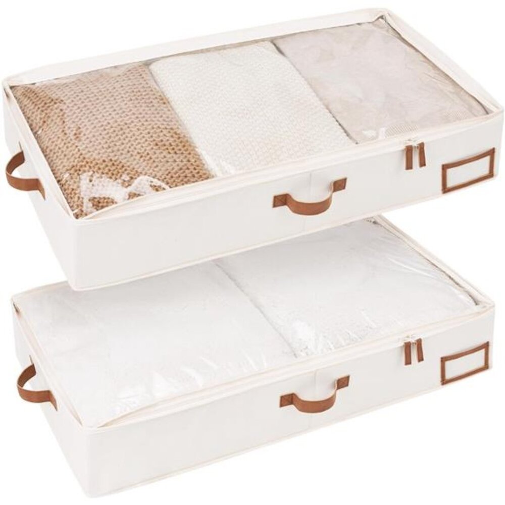 Underbed Storage Box, Under Bed Clothes Organizer With Sturdy Structure
